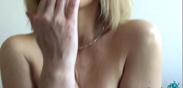 Hot Blonde Fingering Pussy and Orgasm During Photoshoot
